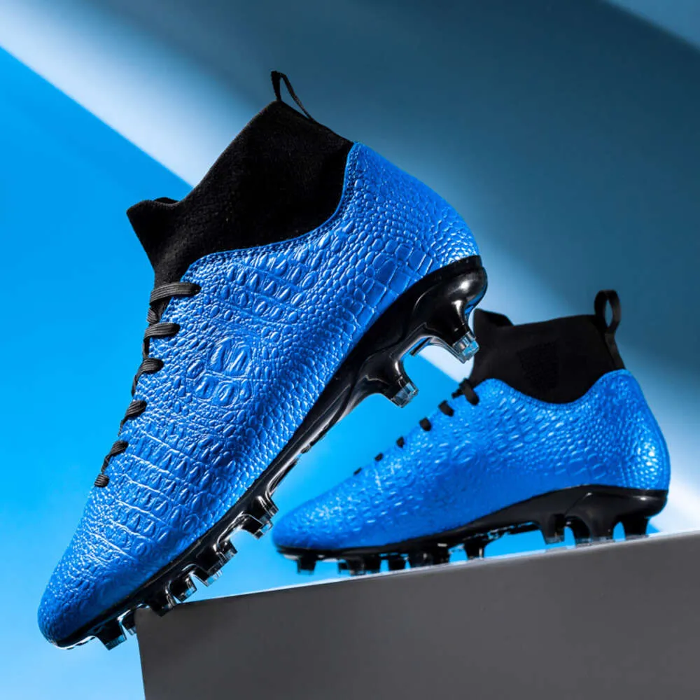 black and blue football cleats