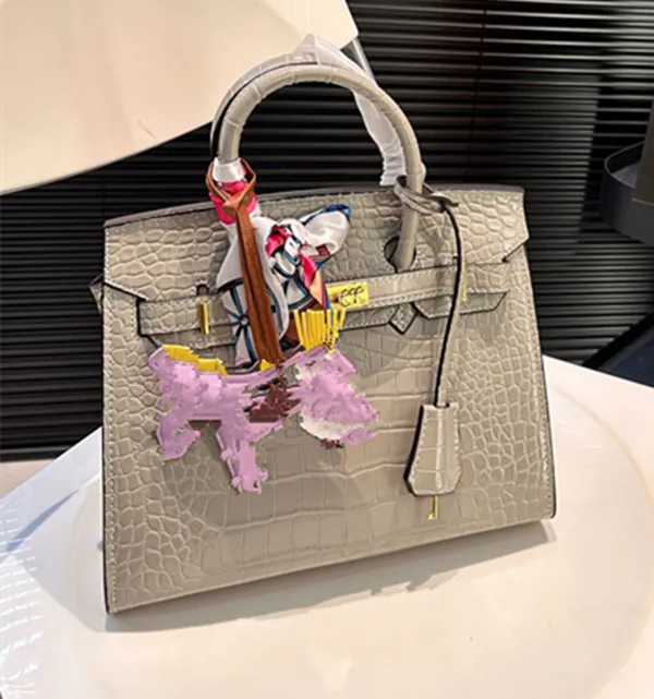 Designer Platinum tote with shoulder strap with Scarf and