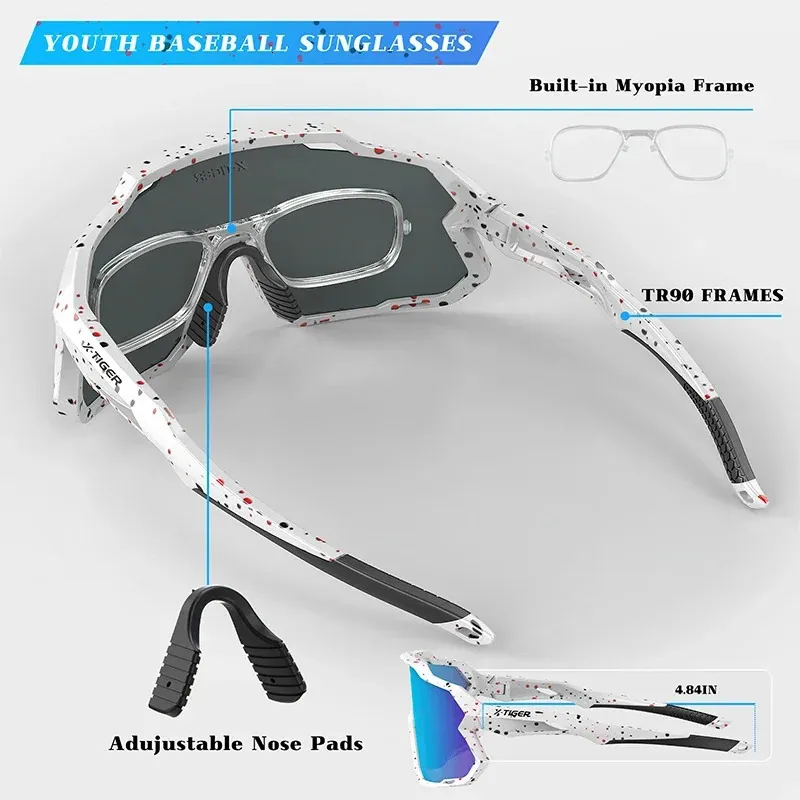 Youth Baseball Sunglasses 3PACK Kids Sunglasses For 6-16 Boys Girls