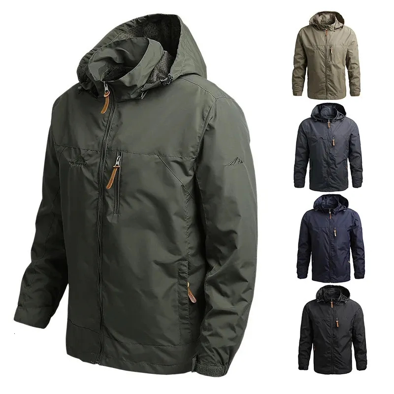 Giacca Softshell Tattica Uomo | Impermeabile Antivento Con Cappuccio E 7 Tasche Per Caccia Pesca Campeggio