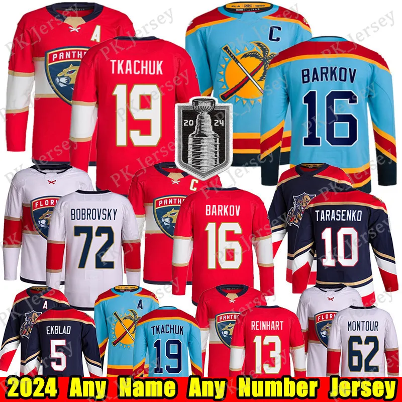 Florida Panthers Reverse Retro Hockey Jerseys Tkachuk Barkov Ekman Larsson Bobrovsky