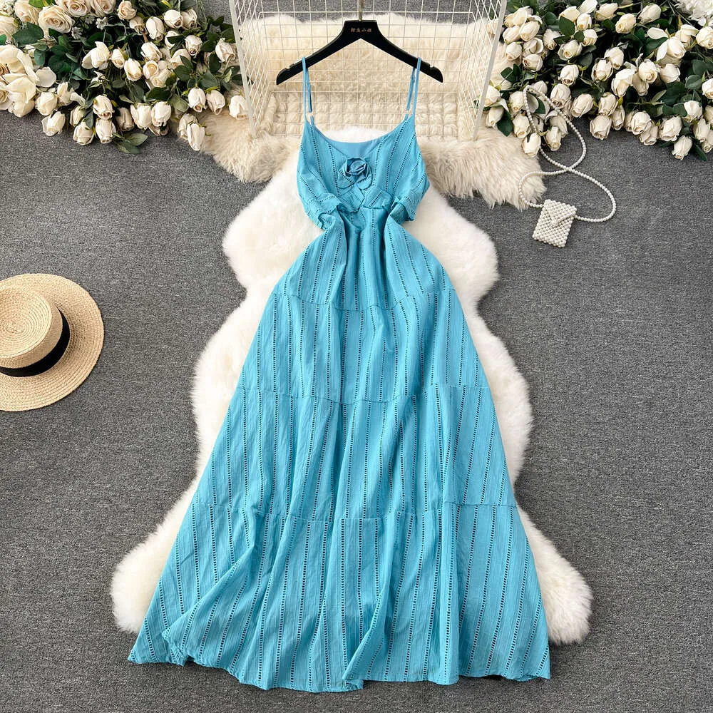 Sweet 3D Womens Slim Fit V Neck Camisole Dress Ruffled Edges, Long Vertical  Hollow Design, Holiday Style From Join3, $31.66 In Bulk
