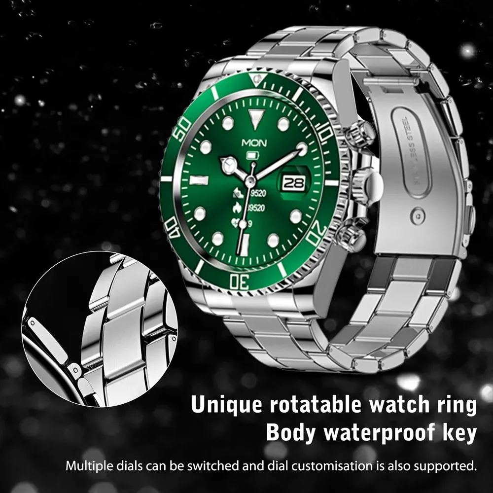 Luxury Smart Watch Dials Answer Call Waterproof Sport Digital Business ...