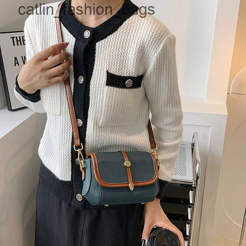 Shoulder Bags Fashionable and trendy texture with contrasting color design single shoulder crossbody bag fashionable versatile small square H240603