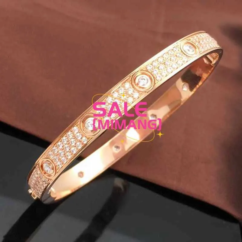 Designer Cartres Bracelet Russian Purple Gold Jewelry LOVE Series with Rose Solid Full Inlay Classic a High Sense UG98 QIX5