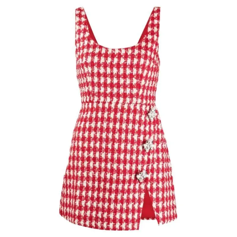 open lace back dress THAT GIRL PLAID MINI DRESS  AKIRA