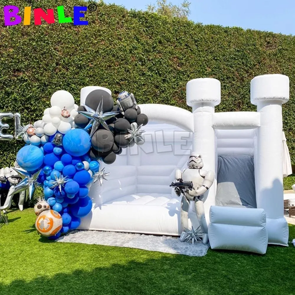 Wholesale Commercial Grade White Bouncy Castle With Slide, Inflatable ...