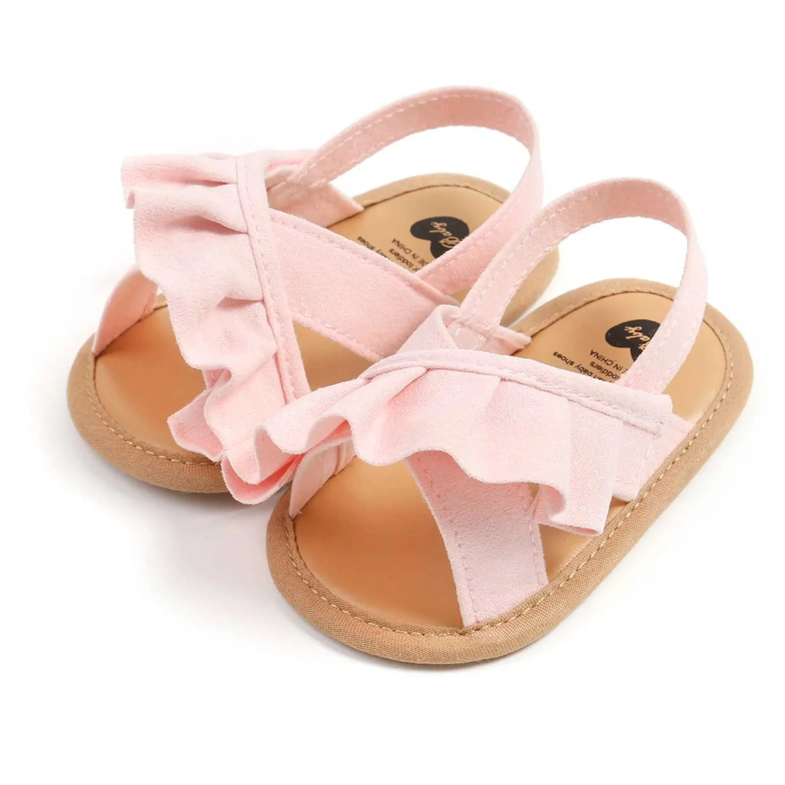 Leather H And M Baby Sandals Appliquéd Sandals Powder Pink