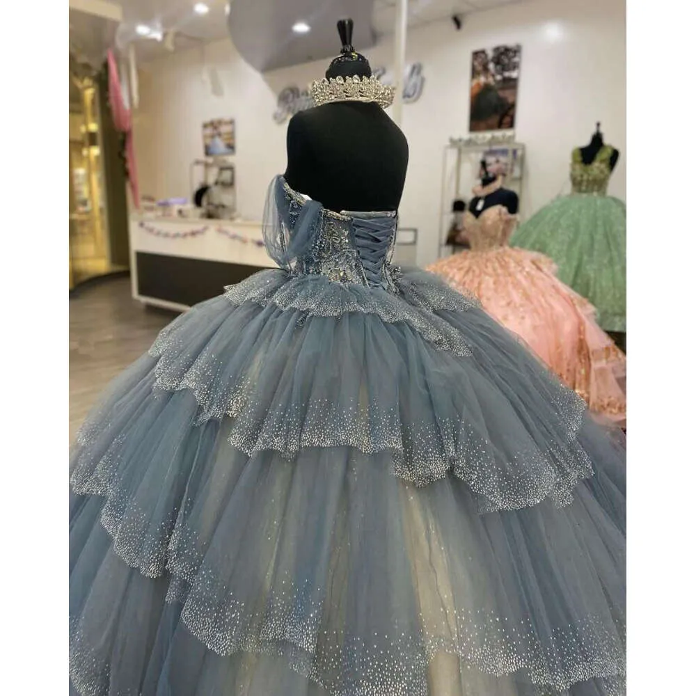 Grey Silver Princess Quinceanera Dress Satin Ball Gown with Beaded Corset  and Sweep Train from Dhgate Quinceanera Dresses - price 588.9