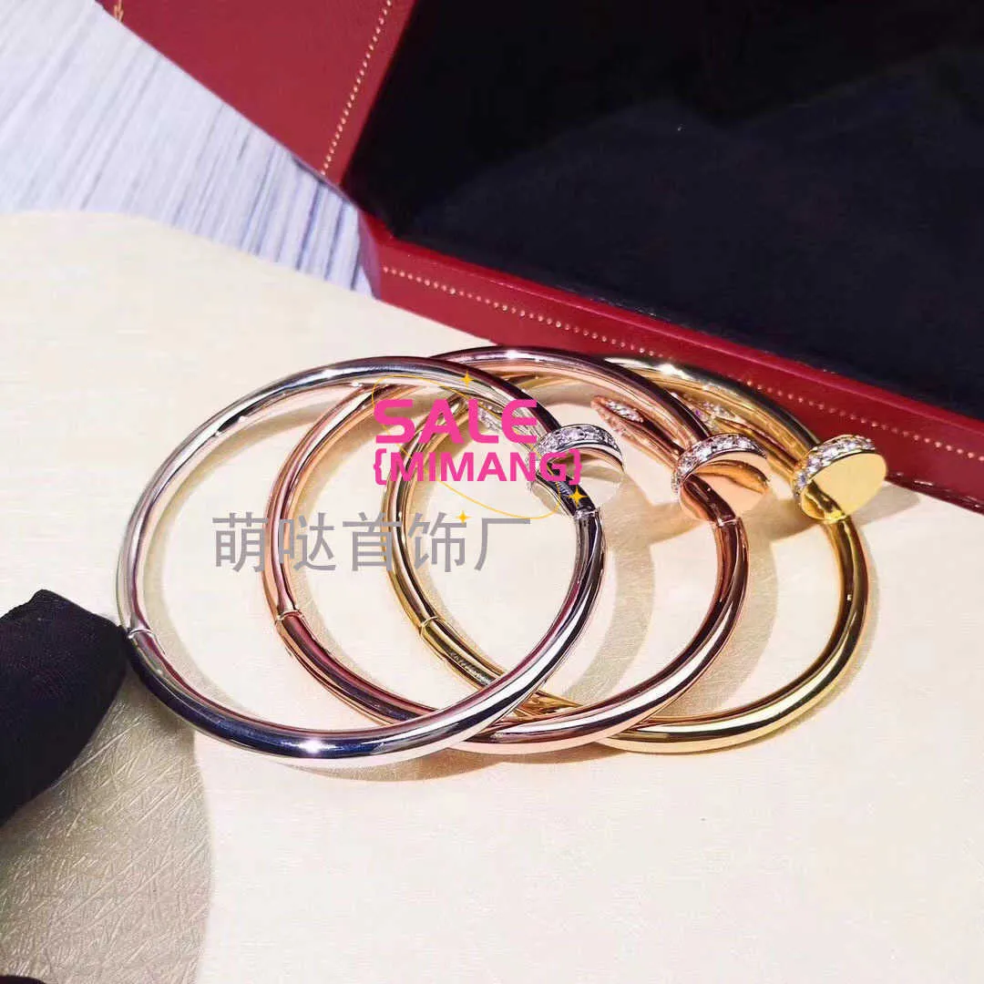 Designer Cartres Armband High End Asian Gold Goars Edition Kajia Mud Diamond Zircon Nail Ring Light Luxury Style Female TB9T X4FK