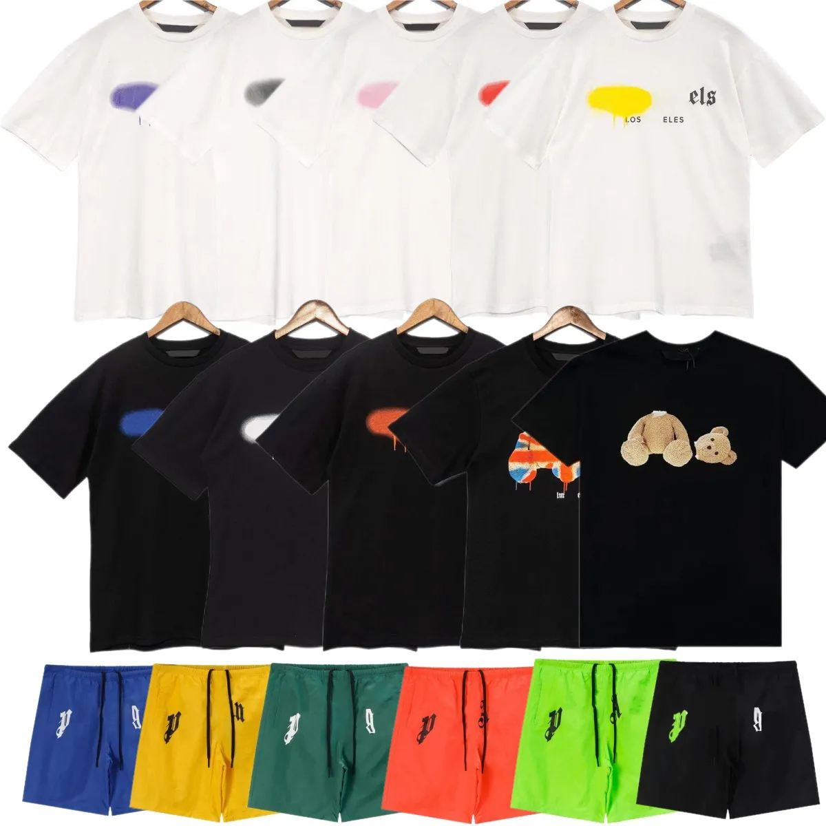 T-shirt Designer Mens Fashionshirt pour Top Womens Tshirt Crew Neck Shorts Tee Sheve Coton Shirtable Shirt XL Blanc Black Palm Angles