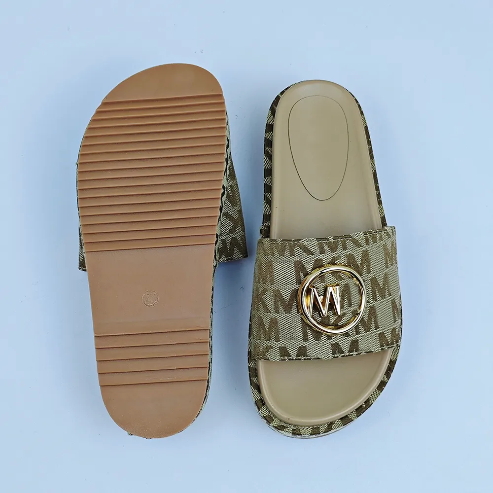 Bulk Metallic Embroidered Slide Brickstone Sandals Designer Fashion Slippers  For Women With Low Heel, Casual Net Red Flat Slipper, Perfect Summer Wear  At Only $12.23 | DHgate.Com