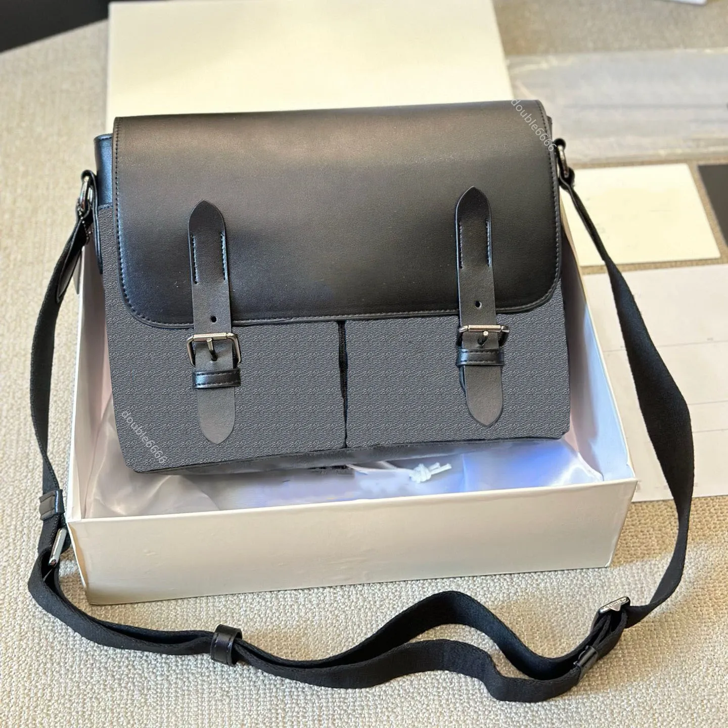 Luxury Mens Cowhide Messenger Bag Classic Retro Flap Crossbody Fashion Shoulder Work Chest Waist Bag