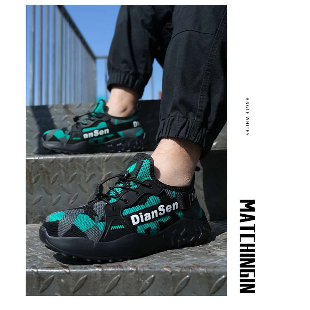 Steel Toe Summer Work For Men Construction Sneakers Light Breathable Safety Boots Anti Puncture Working Shoes Ddmysaturn_voghion.com
