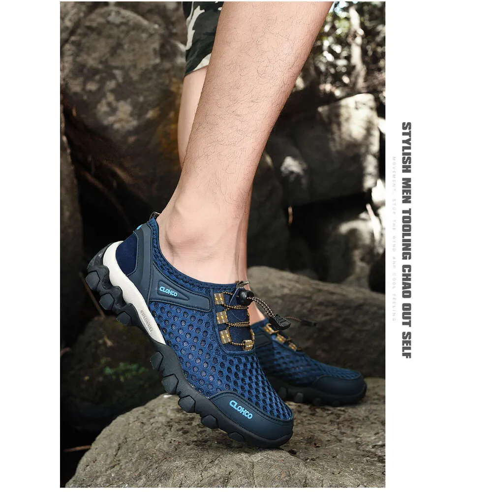 CLOHOO Men\'s 10 Hiking Shoe Mesh Breathable Lightweight Water Blue Non-Slip NWOT Clohoo Mens Shoes Size US 10 EU 43 Lightweight Blue Mesh  main image 3