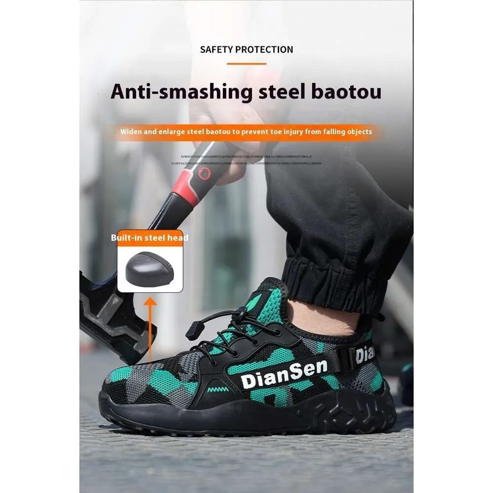 Steel Toe Summer Work For Men Construction Sneakers Light Breathable Safety Boots Anti Puncture Working Shoes Ddmysaturn_voghion.com