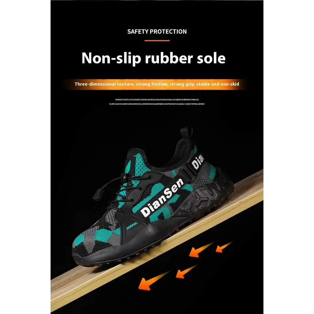 Steel Toe Summer Work For Men Construction Sneakers Light Breathable Safety Boots Anti Puncture Working Shoes Ddmysaturn_voghion.com