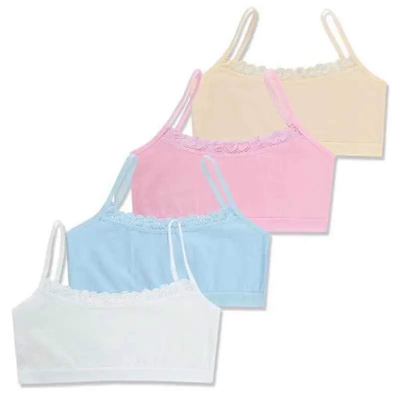 Happy Cherry Training Bras For Girls 7-12 Years - Cotton Camisoles With Light Padding & Adjustable Straps