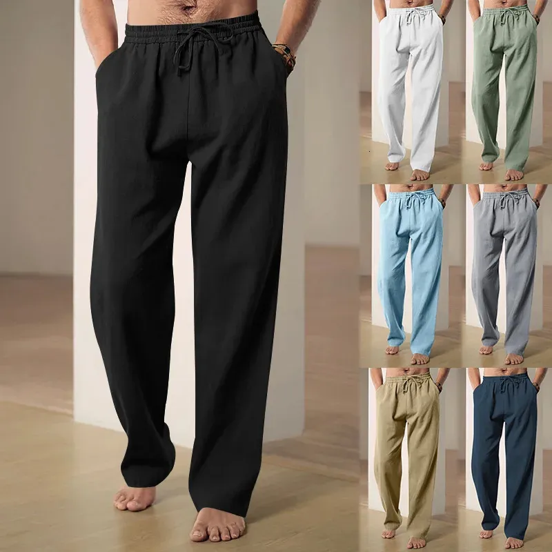 DHgate.com:Mens Linen Wide-Leg Pants: Breathable Korean
