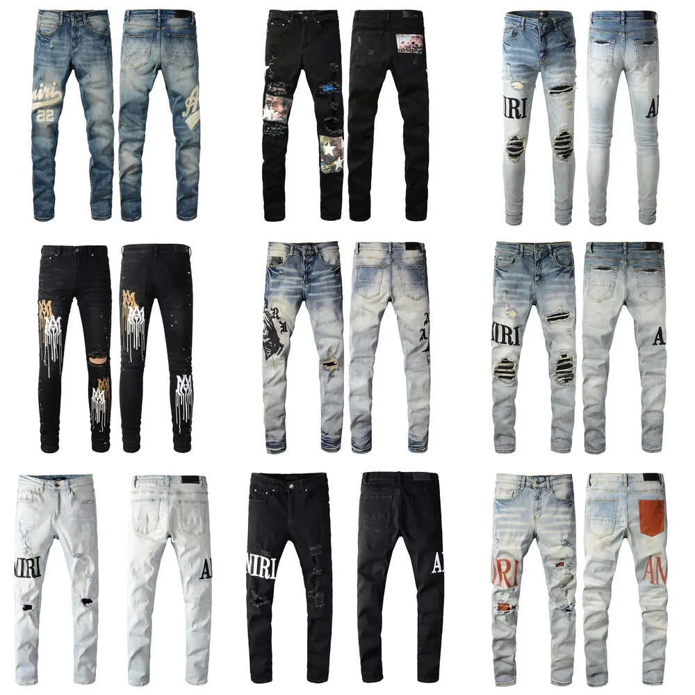 amirirs jeans mens denim jeans black ripped pants fashion skinny broken  style bike motorcycle rock revival jean purple designer jeans