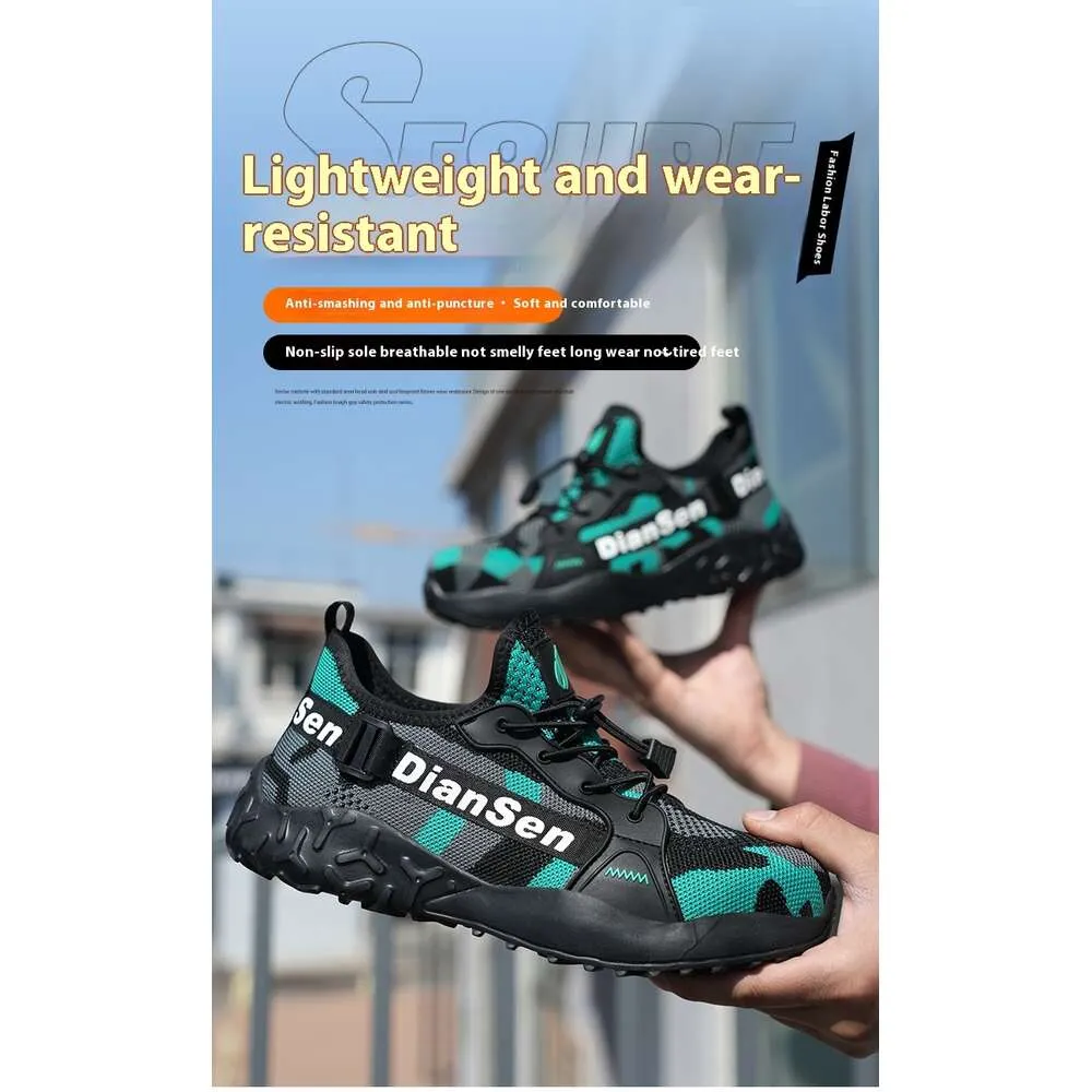 Steel Toe Summer Work For Men Construction Sneakers Light Breathable Safety Boots Anti Puncture Working Shoes Ddmysaturn_voghion.com