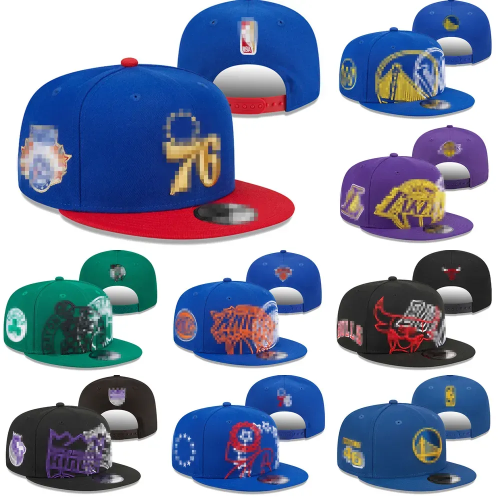 Basketball Fitted Hats Summer Stretch Snapback Cap Letters Sun Peak Full Size Sport Team Sports 05