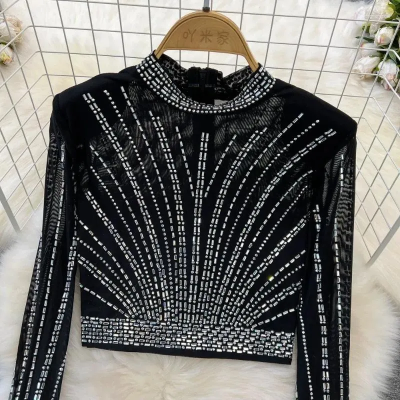 Two Piece Rhinestone Mesh Crop Top and Bodycon Midi Skirt Dress Set for  Nightclub Style from Dhgate Work Dresses - price 66.28