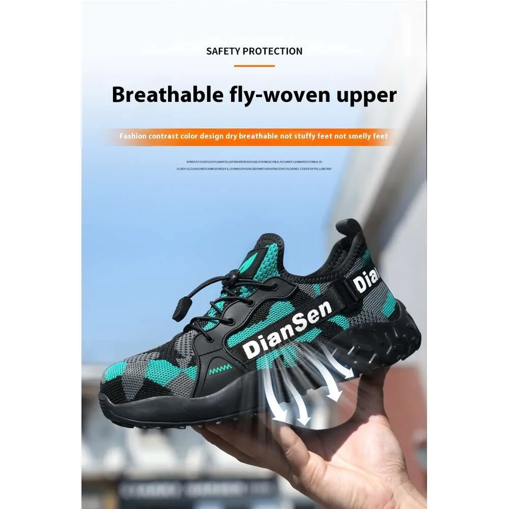 Steel Toe Summer Work For Men Construction Sneakers Light Breathable Safety Boots Anti Puncture Working Shoes Ddmysaturn_voghion.com