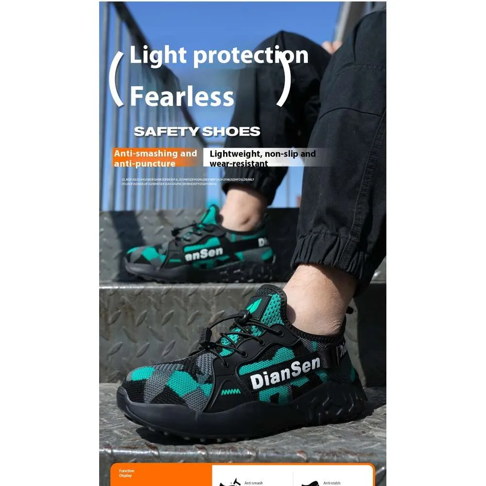 Steel Toe Summer Work For Men Construction Sneakers Light Breathable Safety Boots Anti Puncture Working Shoes Ddmysaturn_voghion.com