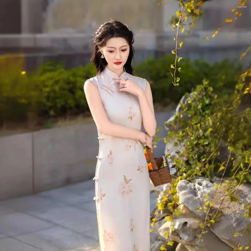 Ethnic Clothing Sleeveless Cheongsam Women Chinese Traditional Mandarin  Collar Evening Party Dress Polyester Satin from Dhgate Ethnic Clothing -  price 70.23