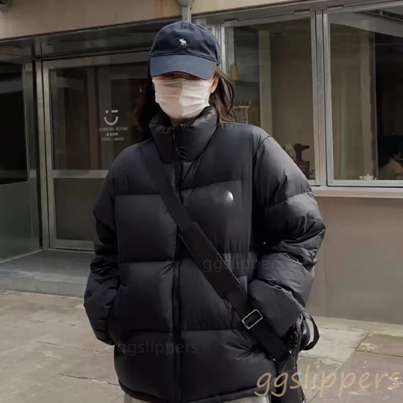 Down Jacket Winter Designer Puffer Jacket Coat Mens Unisex Outwear Embroidery Stand Collar Loose Warm Feather Thick Zipper Winter Jackets Outerwear Classic Black From Ggslippers 15.42 DHgate.Com