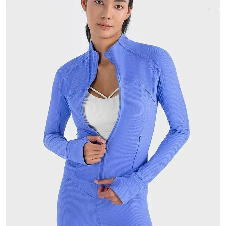 Lightweight Lemon Ribbed Cropped Define Stand Neck Sports Ladies Summer Jackets For Women Breathable High Elastic And Ideal For Fitness Yoga Workouts Outdoors Or Active Wear From Bida Josh 24.6 DHgate...