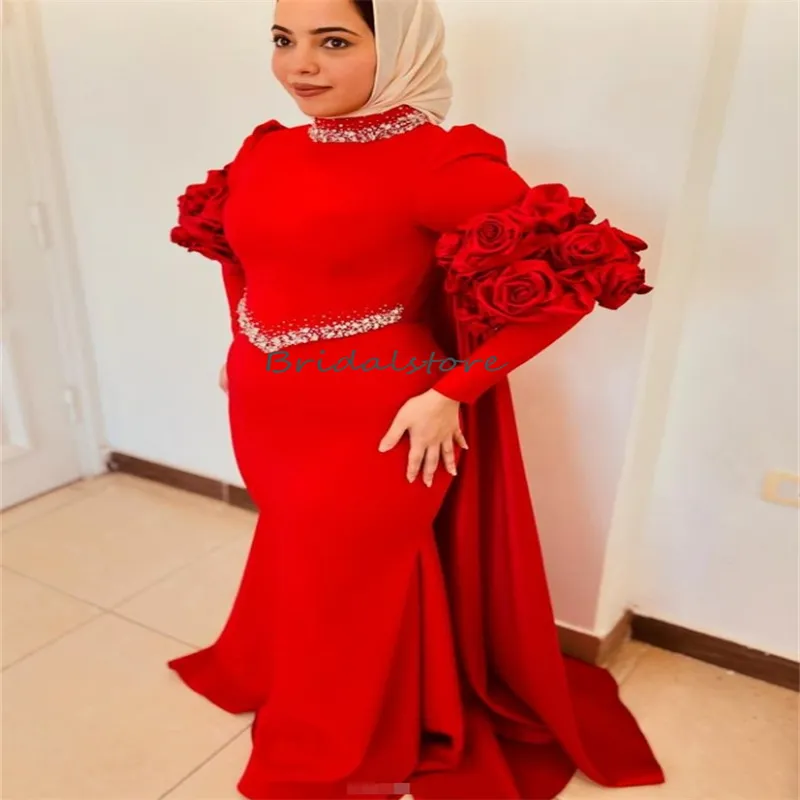 green emerald velvet dress Red Chiffon Modest Dress – Quzey main image 0