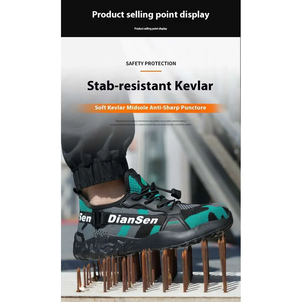 Steel Toe Summer Work For Men Construction Sneakers Light Breathable Safety Boots Anti Puncture Working Shoes Ddmysaturn_voghion.com