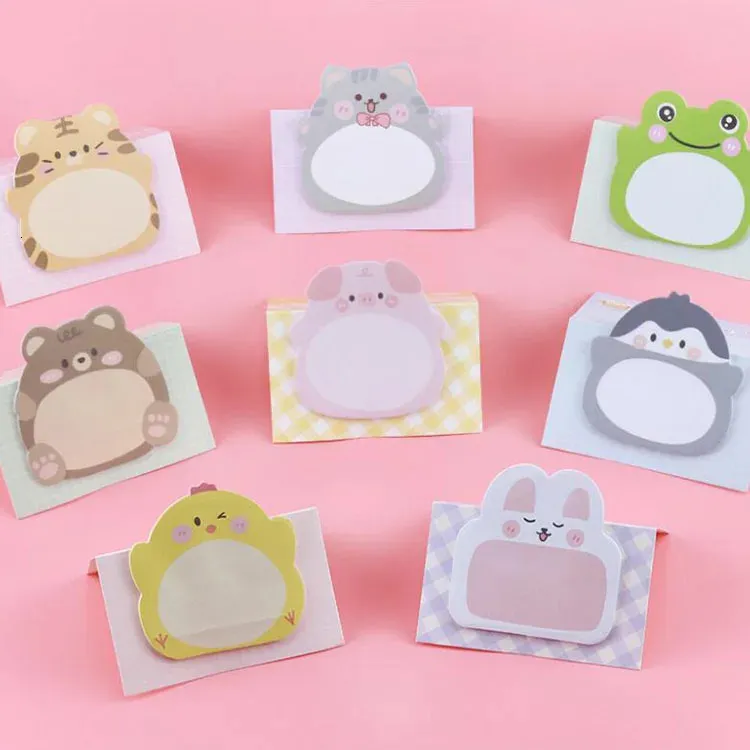 Standable Cartoon Memo Pad Sticky Notes, Cute Animal Labels, N Times ...