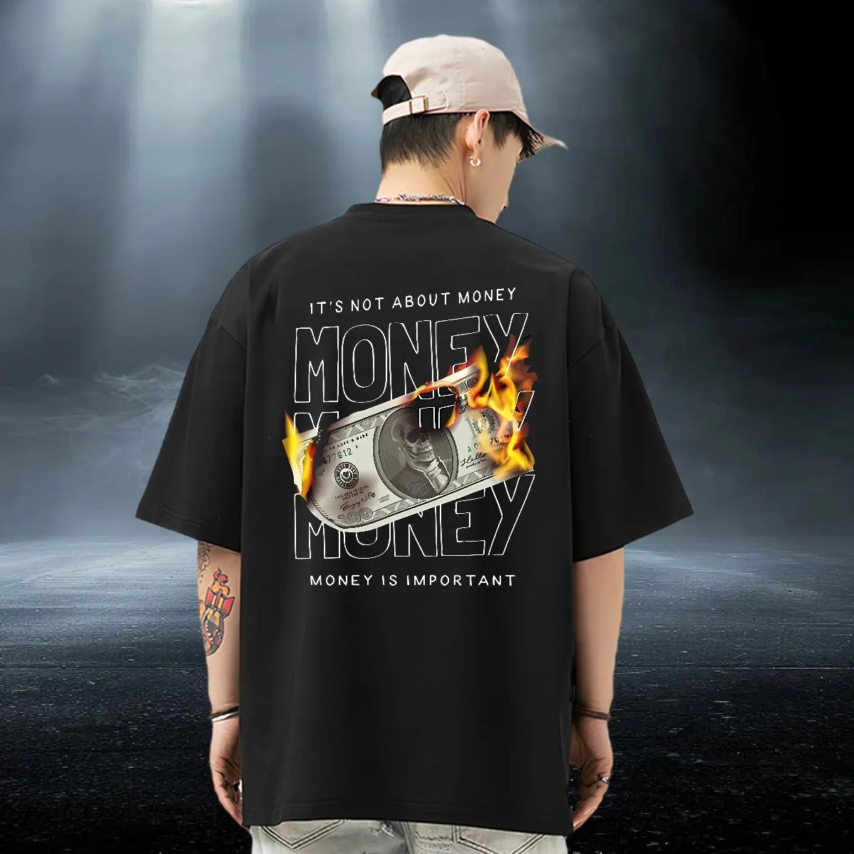 Wholesale Customizable Hip Hop T Shirt: DIY Oversized Cotton