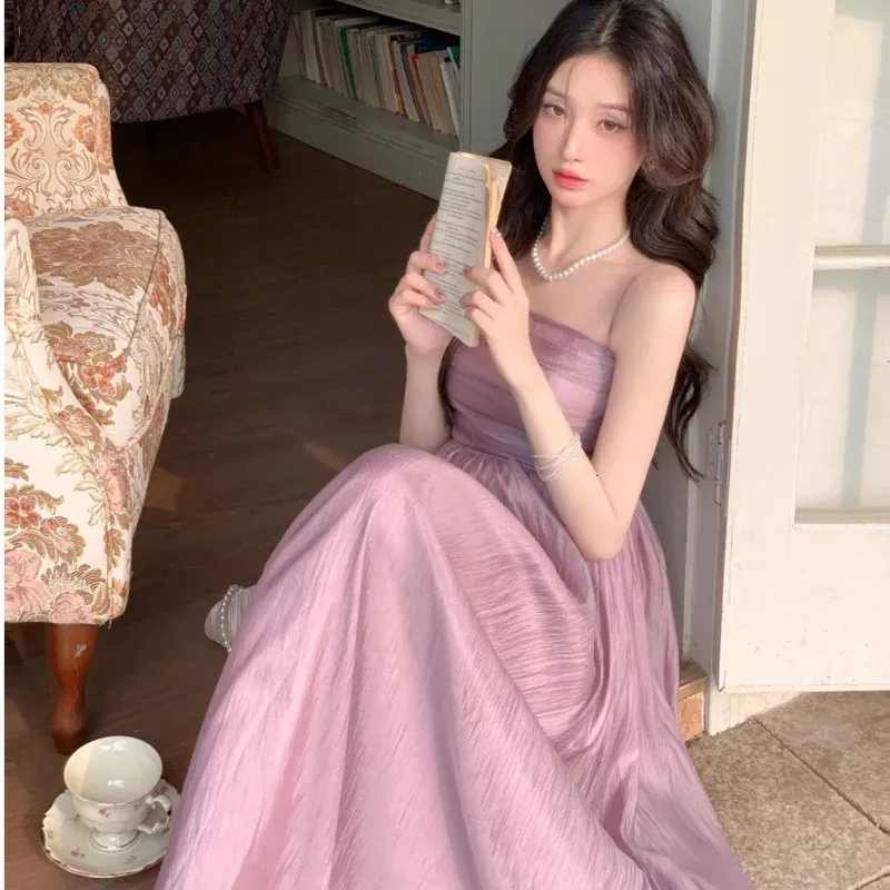 sachin and babi light blue dress korean Summer purple fairy dress for women violet plus size long sexy  floral cocktail dress formal S main image 1