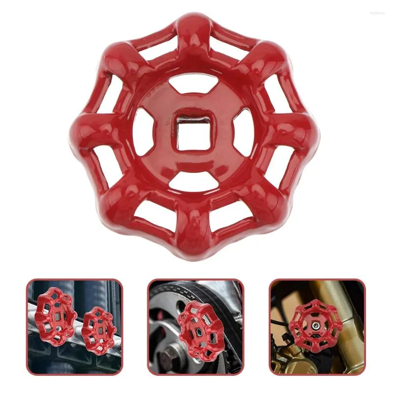 TEHAUX Round Wheel Handles Faucet Hose Wheel Outdoor Faucet Handle Replacement Hose Bib Handle Cast Iron Water Spigot Handle Gate Valve Red 10pcs