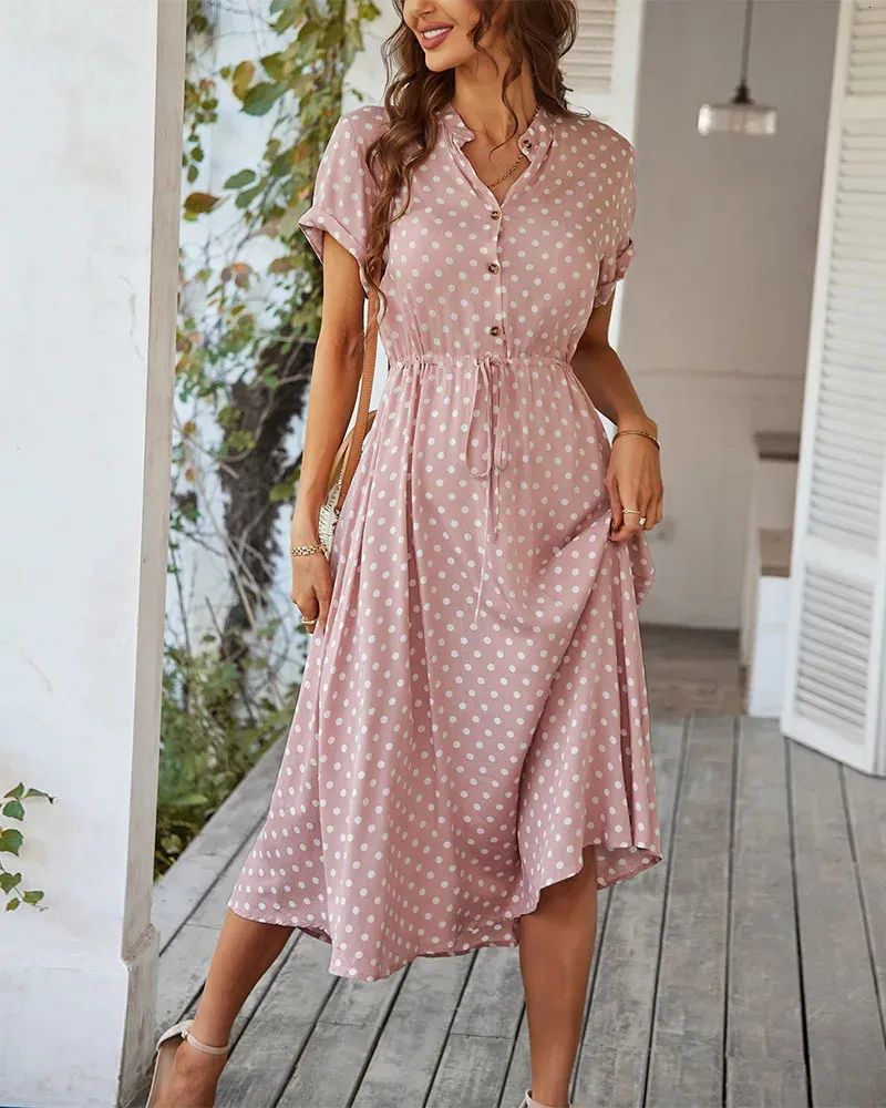 Polka Dot Print Midi ss for Women