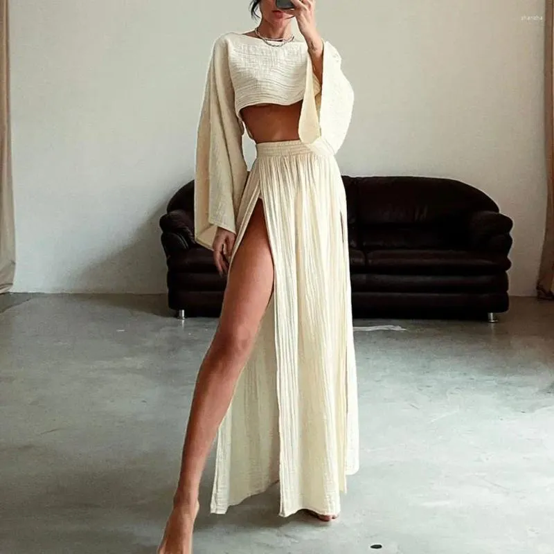 Women's Beach i Set with Slant Neck and High Waist