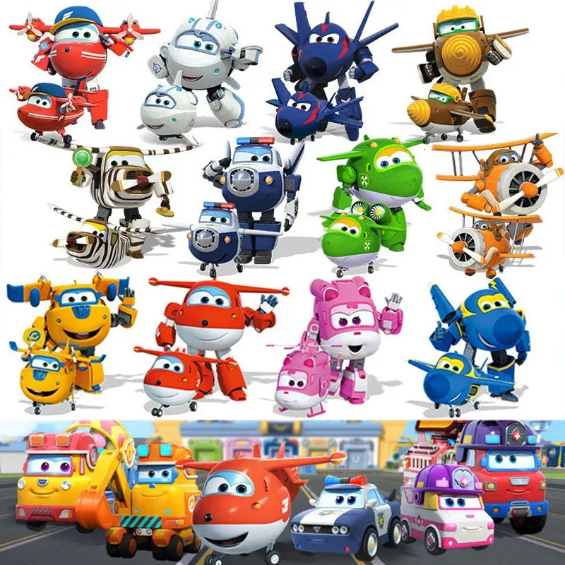 Super Wings Jouets Transformables 2-en-1 - Pack Sara Et Dizzy - Figurines Robot Et Avion 12,7 Cm - Dès 3 Ans - Cadeau Garçons Et Filles