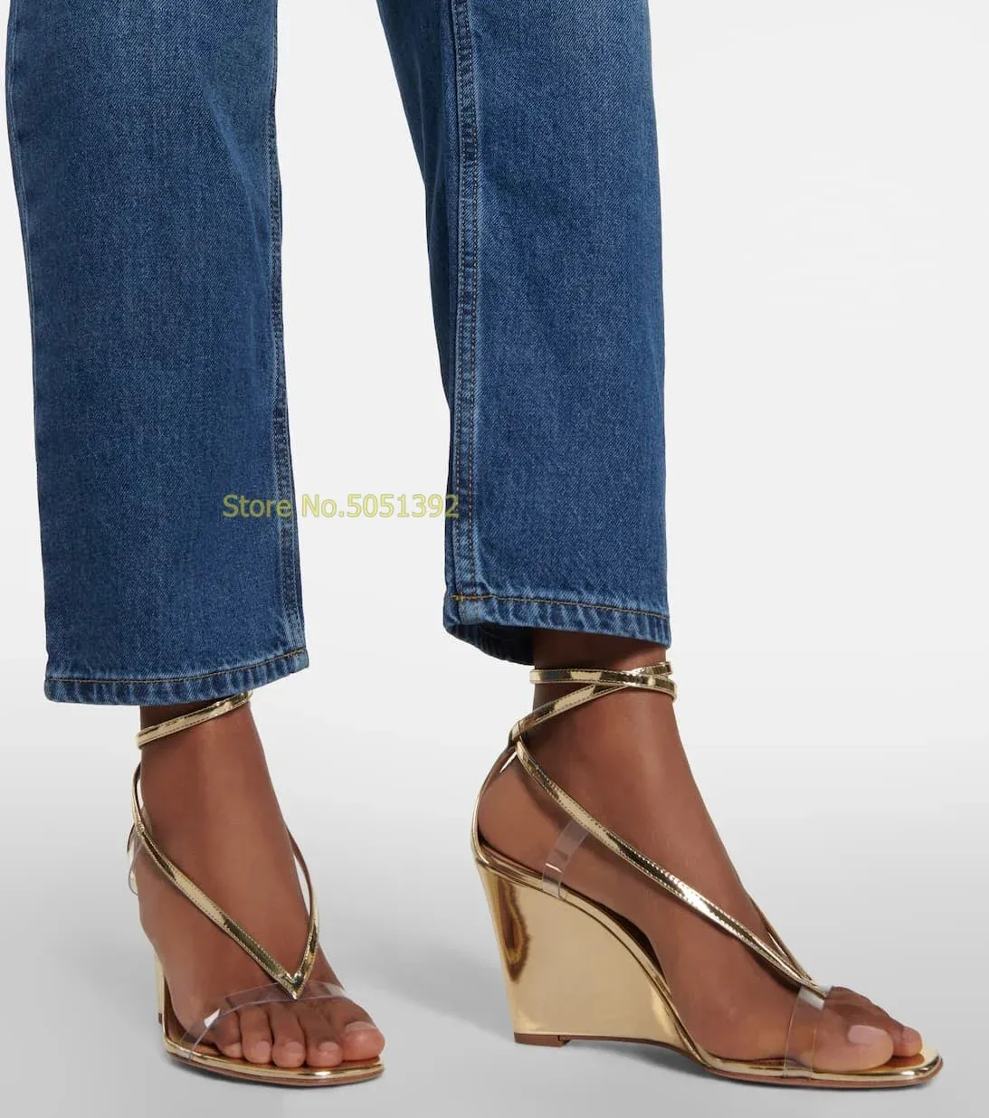 slim fit dress slacks Women's Miami Nights Wedges, Gold