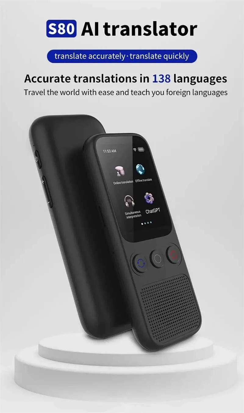 Language Translator Device, Instant Translator No WiFi, ChatGpt AI Portable Translator, 139 Languages Two Way Real-Time Voice Translation