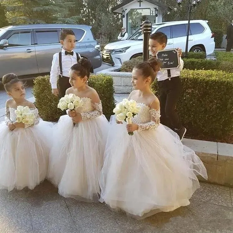 FYMNSI Abito Lungo Da Principessa Per Bambina – Ricami Floreali In Tulle, Senza Maniche, Per Matrimoni E Comunioni (2-12 Anni)