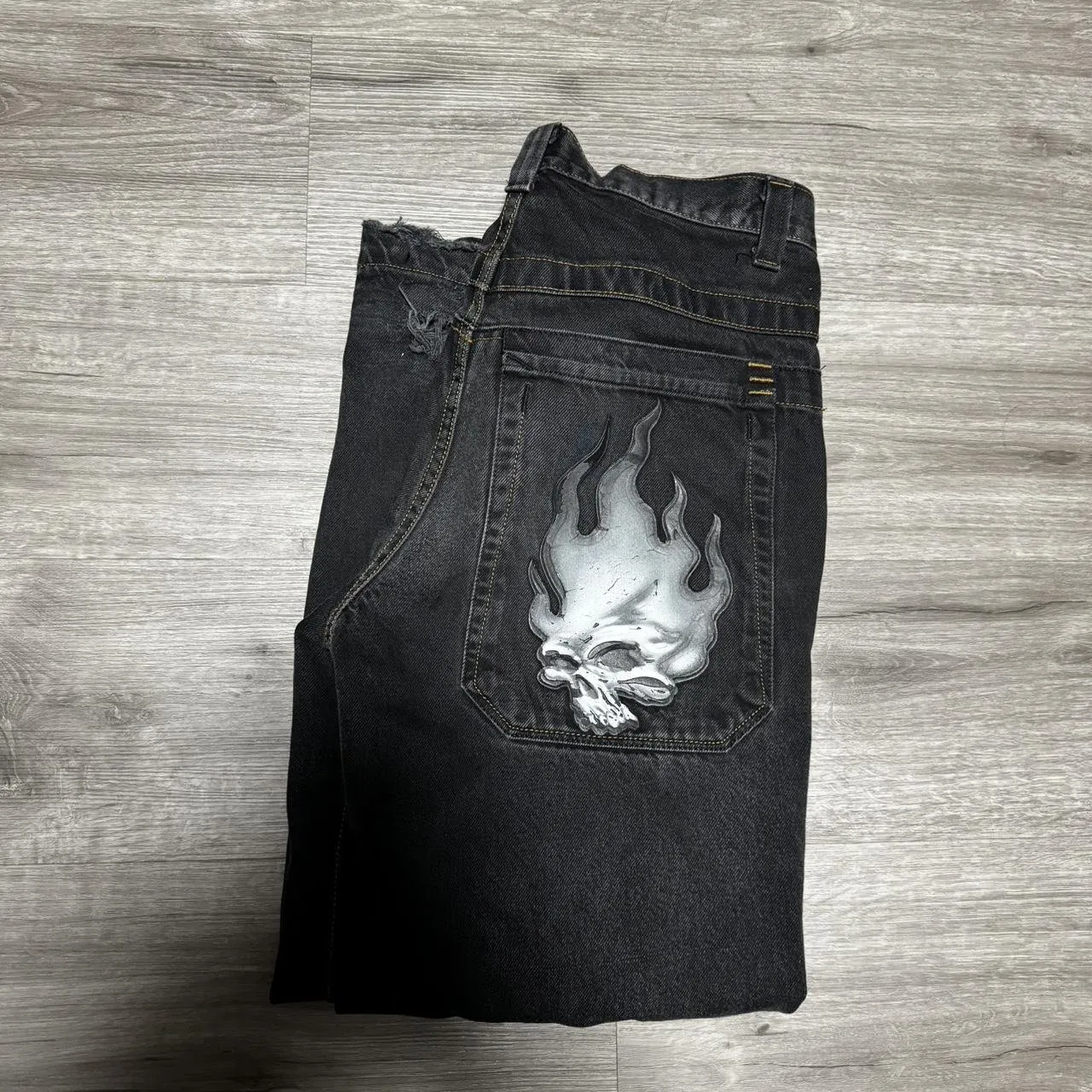 Amazon.com: Y2K Jeans Men's Hip Hop Vintage Skull Embroidery