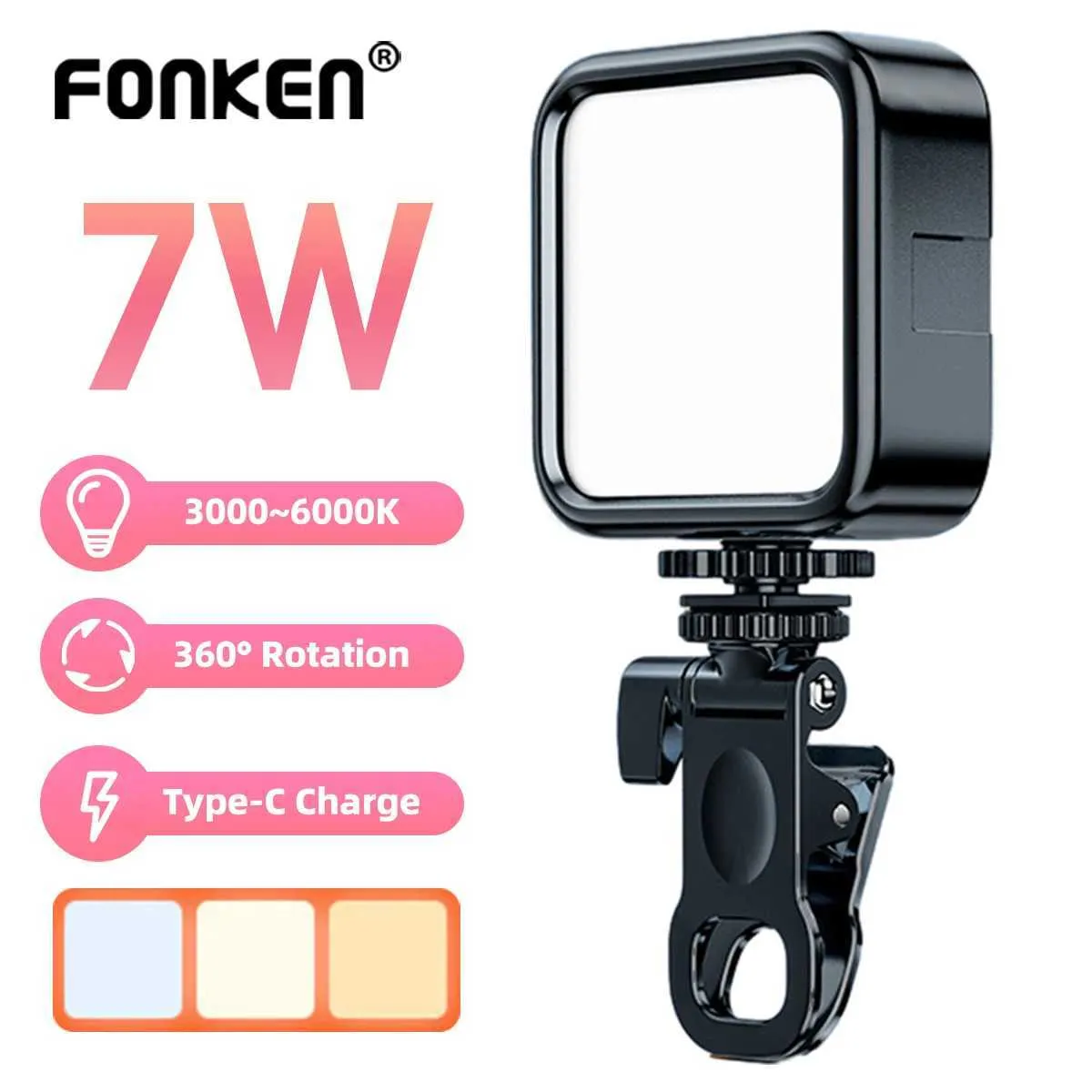 Mini LED Selfie Fill Light For Live Streaming And Online Meetings ...