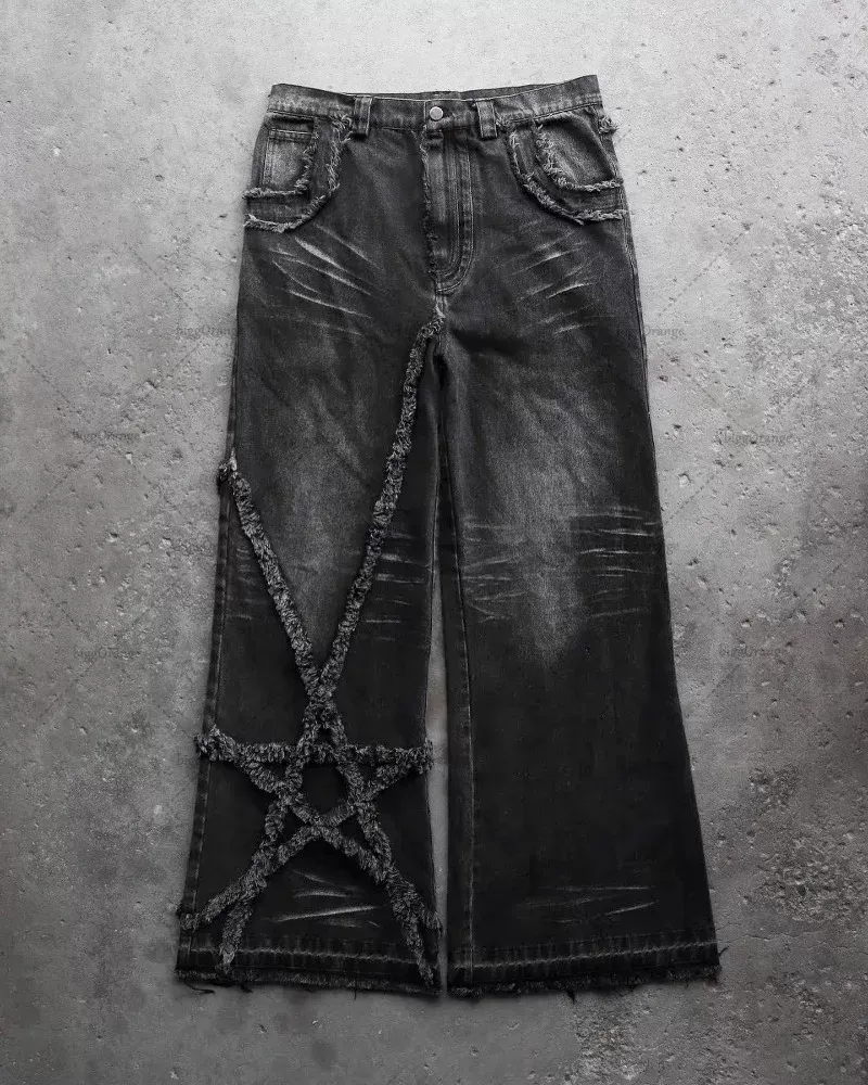 DHgate.com:Y2K Harajuku Furry High-waist Baggy Jeans for Men DHgate.com:Y2K Harajuku Furry High-waist Baggy Jeans for Men