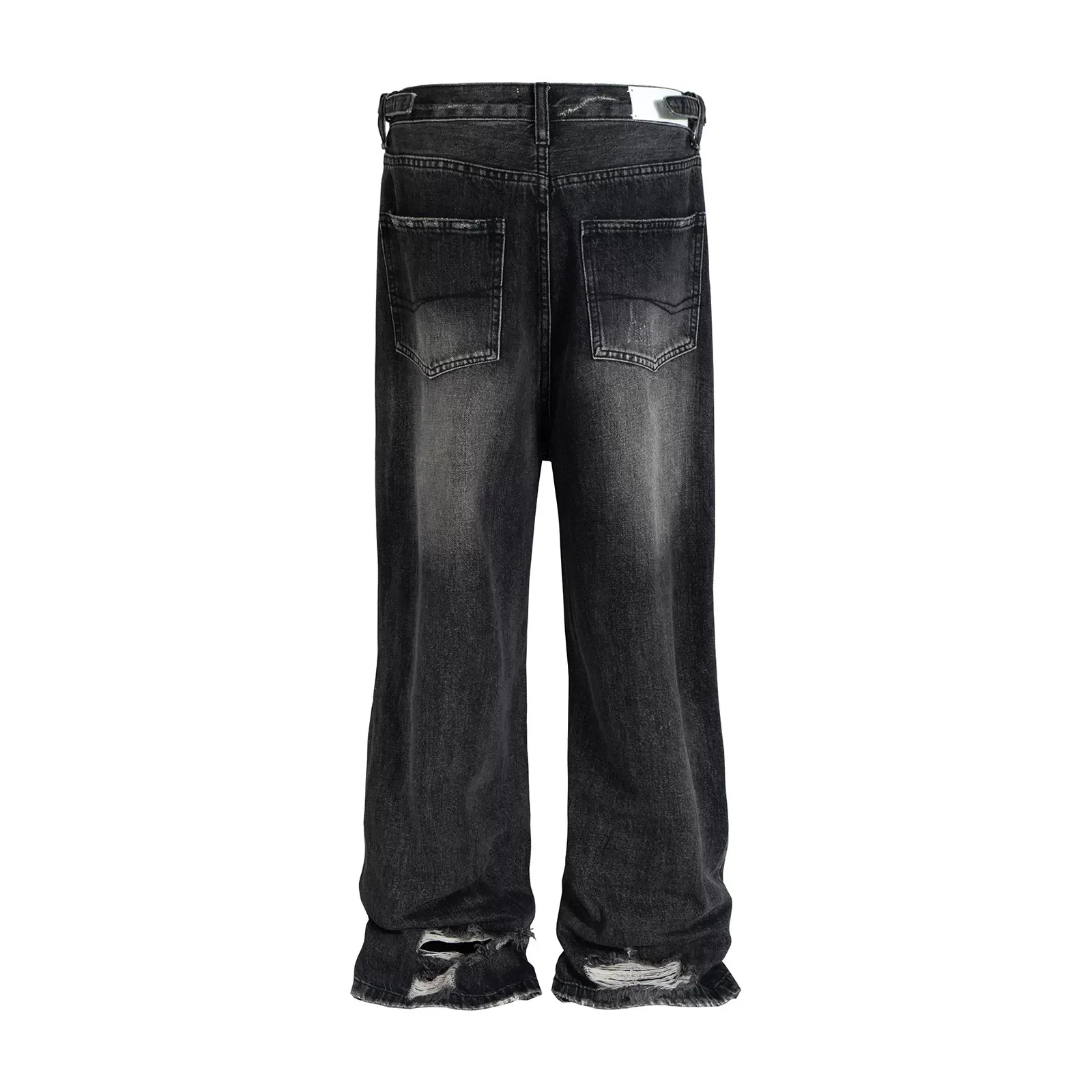 ★TRILLION★ Open knee cargo damage wide denim pants DESERT DHgate.com:Ripped Wide Leg Denim Jeans: Frayed, Distressed