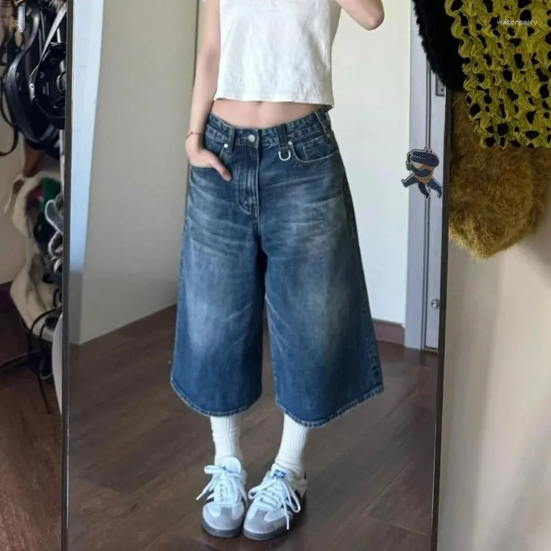 Save Big on Bulk Wide Leg Blue Jeans For Women Womens Jeans Retro Wide Leg  Baggy Casual Denim Shorts Harajuku Aesthetic Blue High Waist 2024 Summer