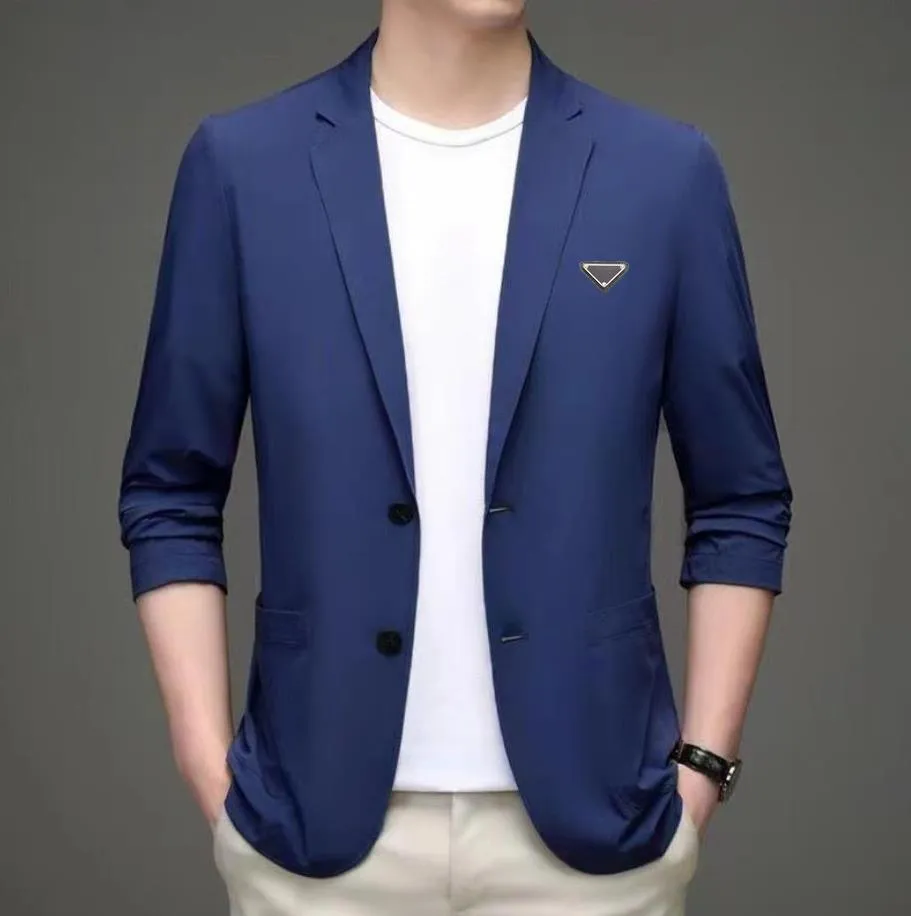 Blazer Homme Été Lin Coton Léger Décontracté - Veste Ajustée Simple Boutonnage